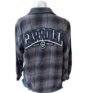 Carroll College Saints Helena Plaid Flannel Shirt MEDIUM Oversized Unique